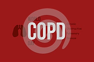 World COPD Day typography vector illustration. International ChronicÂ  Obstructive Pulmonary Disease Day.